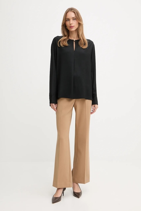 Tommy Hilfiger bluzka damska kolor czarny gładka WW0WW47339 - zdjęcie produktu nr 2