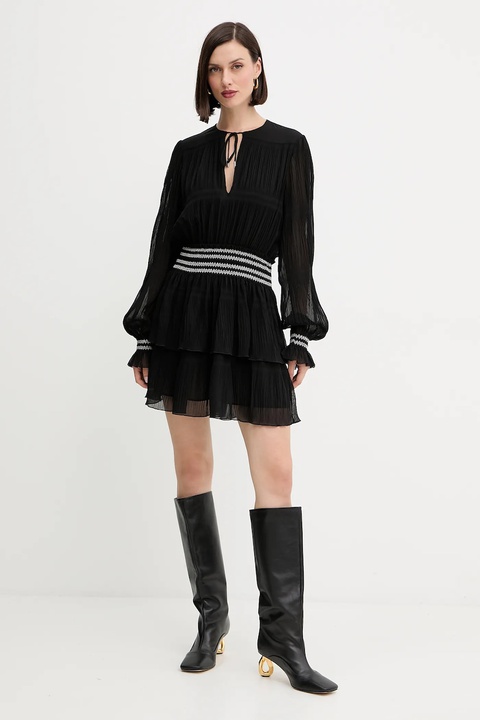 BOSS Orange sukienka kolor czarny mini rozkloszowana 50544042 - zdjęcie produktu nr 2