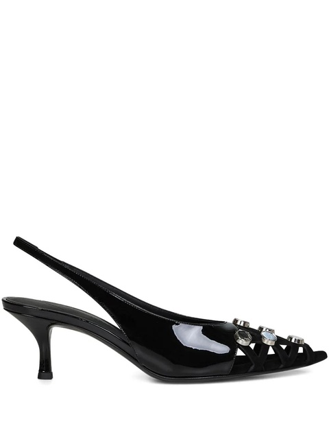 The Attico 50mm leather slingback pumps - Black - zdjęcie produktu nr 1