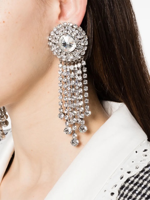 Alessandra Rich crystal-embellished dangle earrings - Silver - zdjęcie produktu nr 1
