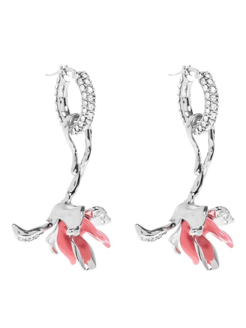 Marni crystal-embellished flower earrings - Silver - zdjęcie produktu nr 2