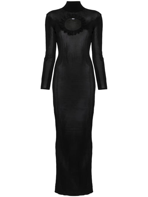 Self-Portrait cut out-detail knitted maxi dress - Black - zdjęcie produktu nr 1