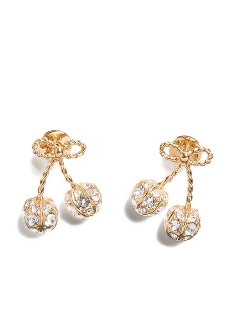Valentino Garavani Cherryfic crystal-embellished earrings - Gold - zdjęcie produktu nr 2