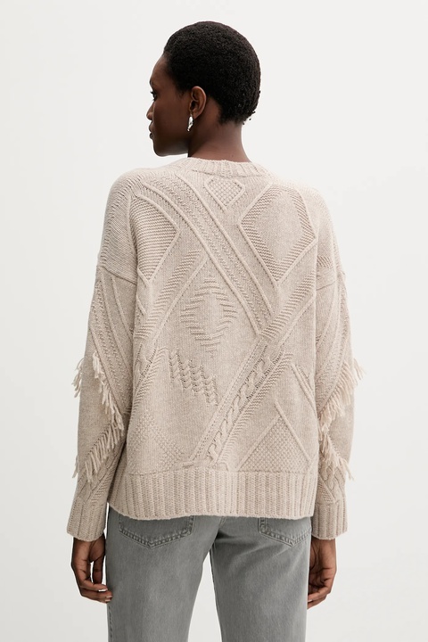 Weekend Max Mara kardigan wełniany STALLO damski kolor beżowy 2525346052600 - zdjęcie produktu nr 2