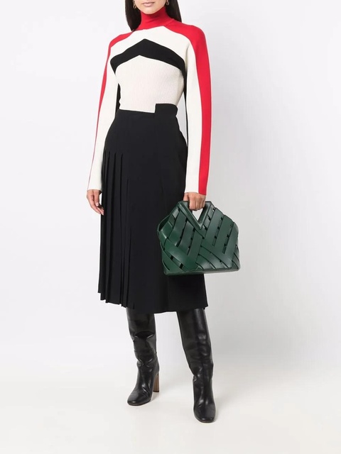 Jil Sander colour-block roll-neck jumper - White - zdjęcie produktu nr 2