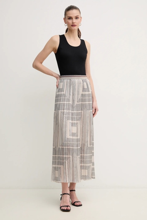 Marc Aurel spódnica kolor beżowy midi rozkloszowana 2200-1013-93383 - zdjęcie produktu nr 2