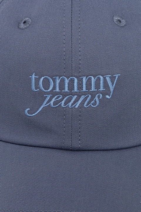 Tommy Jeans czapka z daszkiem bawełniana kolor niebieski AW0AW17815 - zdjęcie produktu nr 1