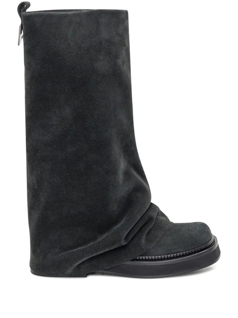 The Attico slouch suede knee-high boots - Grey - zdjęcie produktu nr 1