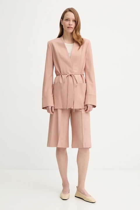 AERON szorty PEN damskie kolor pomarańczowy gładkie high waist ST107474 - zdjęcie produktu nr 2