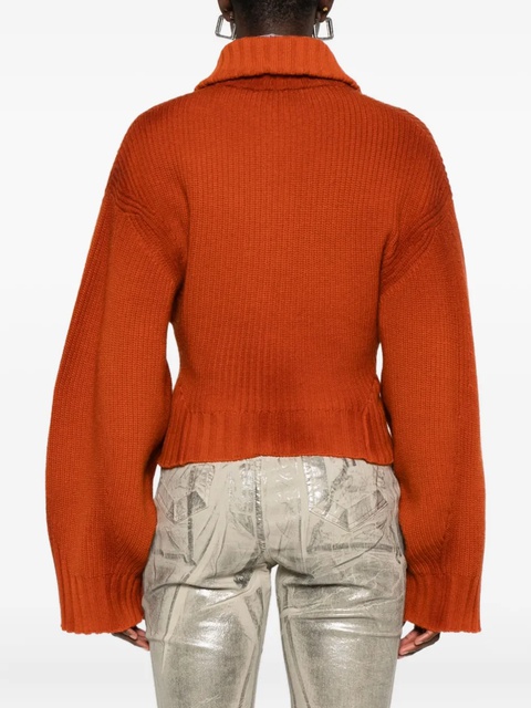 The Attico zip-front ribbed cardigan - Orange - zdjęcie produktu nr 2