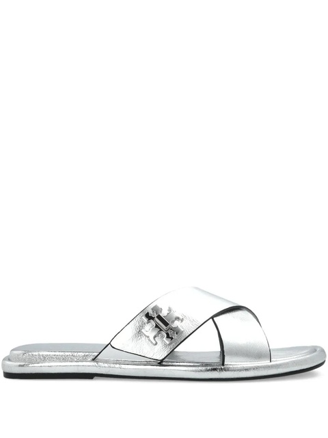 Tory Burch logo-plaque sandals - Silver - zdjęcie produktu nr 1