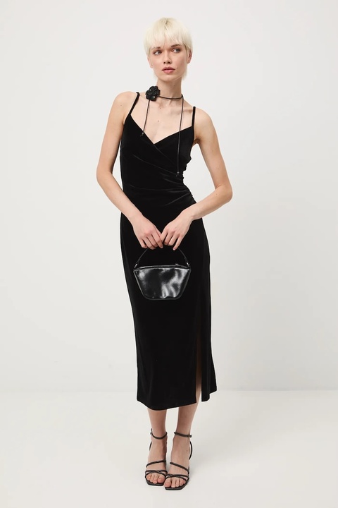 Medicine sukienka kolor czarny midi dopasowana - zdjęcie produktu nr 1