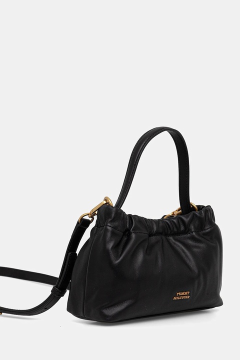 Tommy Hilfiger torebka skórzana kolor czarny AW0AW18306 - zdjęcie produktu nr 2