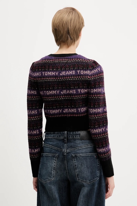 Tommy Jeans kardigan z domieszką wełny damski kolor czarny DW0DW21691 - zdjęcie produktu nr 2