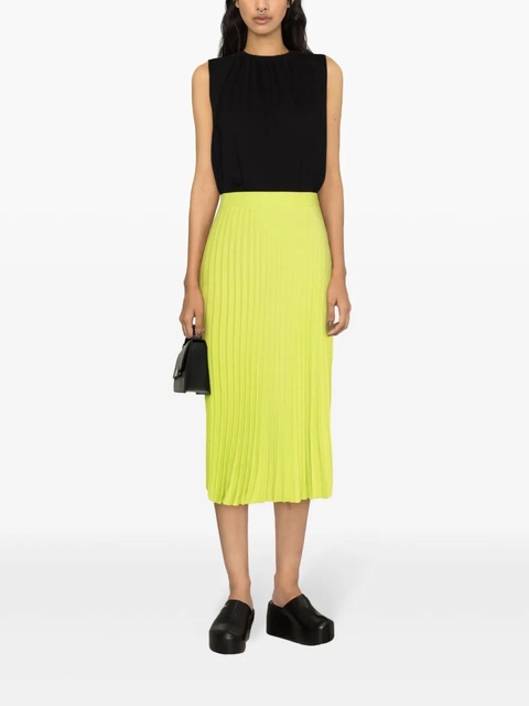 MM6 Maison Margiela pleated crepe midi skirt - Green - zdjęcie produktu nr 2