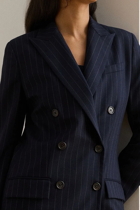 Lauren Ralph Lauren marynarka kolor granatowy dwurzędowa gładka 200979816 - zdjęcie produktu nr 1