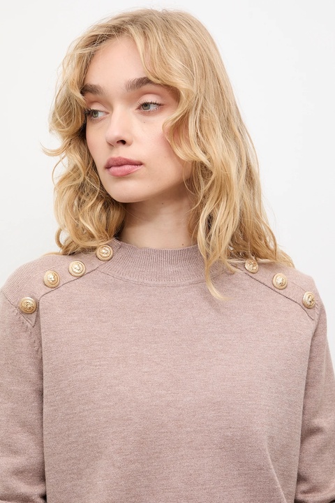 Answear.LAB sweter z kaszmirem damski kolor beżowy z półgolfem - zdjęcie produktu nr 2