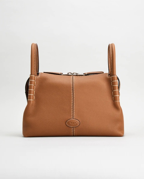 TOD'S - Brązowa torba ze skóry Boston Small - zdjęcie produktu nr 1