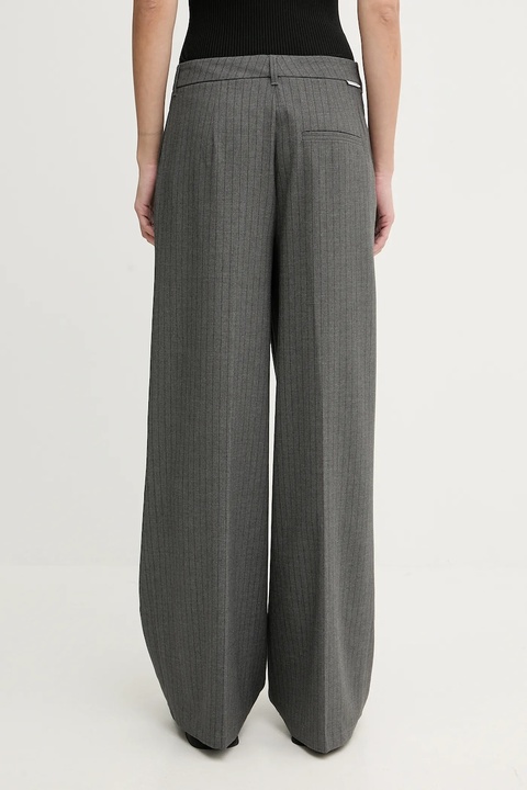 Marc O'Polo spodnie damskie kolor szary szerokie high waist 5000007623 - zdjęcie produktu nr 2