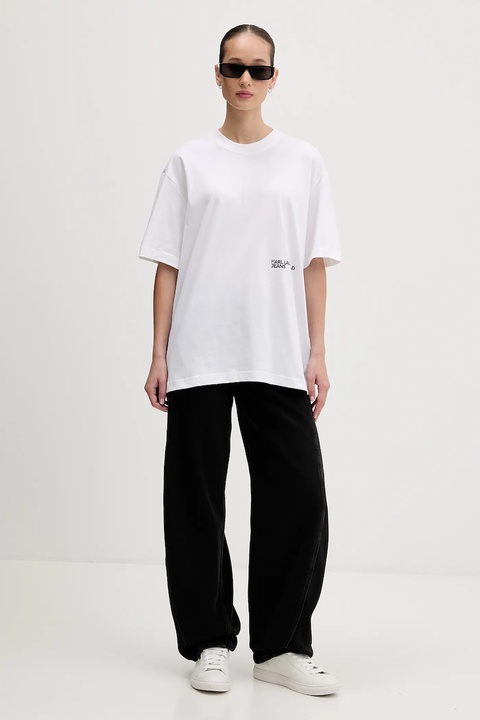 Karl Lagerfeld Jeans t-shirt bawełniany damski kolor beżowy B1W17059 - zdjęcie produktu nr 1