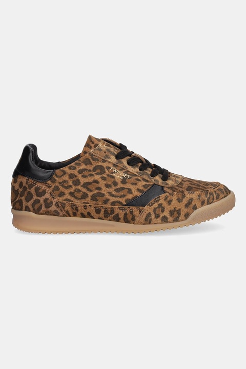 Twinset sneakersy zamszowe damskie kolor beżowy 252TGT020 - zdjęcie produktu nr 2