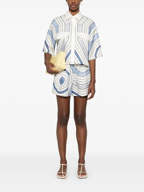 SANDRO x Louise Bourgeois geometric-print shorts - White - zdjęcie produktu nr 2