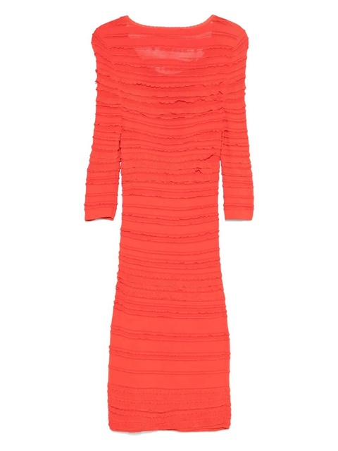 Christian Dior Pre-Owned ruffle-detail midi dress - Orange - zdjęcie produktu nr 2