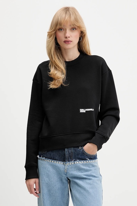 Karl Lagerfeld Jeans bluza damska kolor czarny z nadrukiem A4W20003 - zdjęcie produktu nr 1