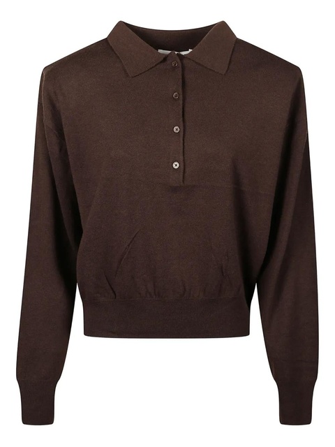 The Frankie Shop Croydon padded-knit polo - Brown - zdjęcie produktu nr 1