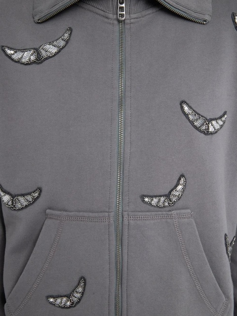 Zadig&Voltaire Milly embellished zip sweatshirt - Grey - zdjęcie produktu nr 2