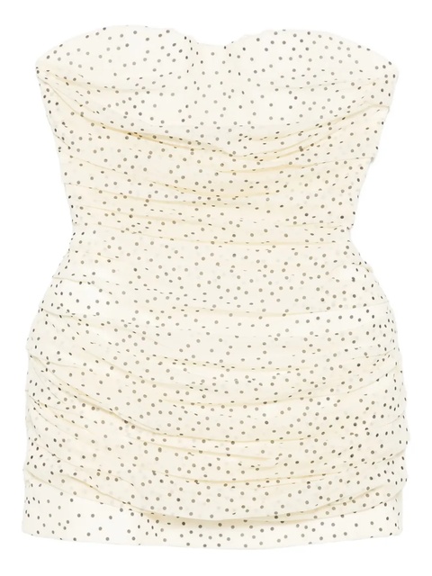 Magda Butrym polka dot-pattern ruched mini dress - Neutrals - zdjęcie produktu nr 1