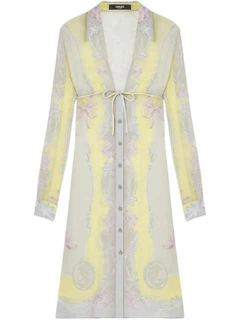 Versace Cameo silk midi shirt dress - Yellow - zdjęcie produktu nr 1