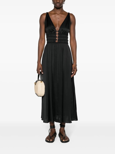 Maje V-neck satin-effect dress - Black - zdjęcie produktu nr 2