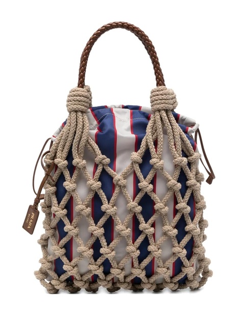 Prada medium Noué macramé tote bag - Neutrals - zdjęcie produktu nr 1