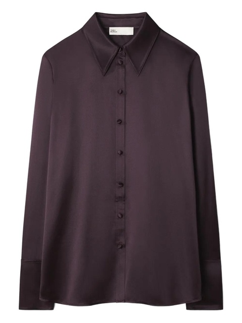 Tory Burch cuffed silk shirt - Purple - zdjęcie produktu nr 2