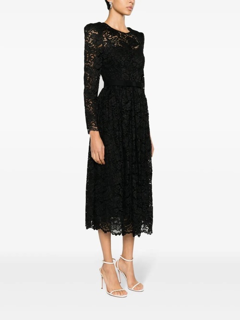 Self-Portrait detachable-belt floral-lace dress - Black - zdjęcie produktu nr 2