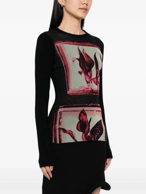 Jean Paul Gaultier floral-print jumper - Black - zdjęcie produktu nr 2