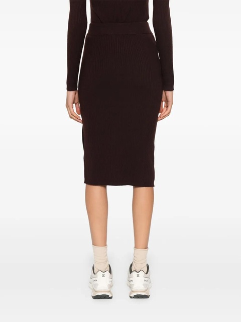 PINKO ribbed-knit midi skirt - Brown - zdjęcie produktu nr 2