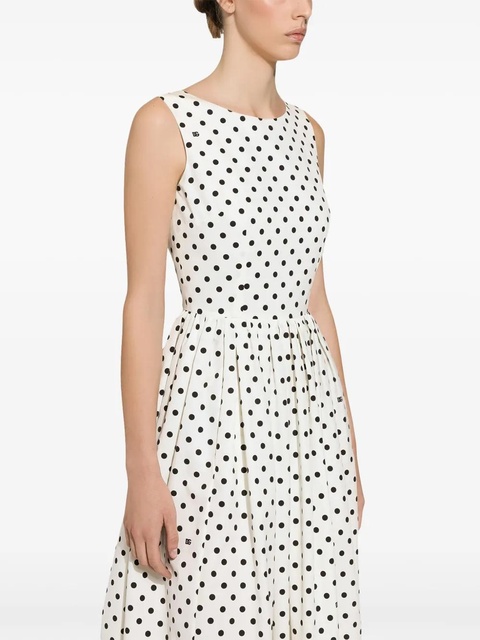 Dolce & Gabbana polka-dot cotton midi dress - White - zdjęcie produktu nr 2