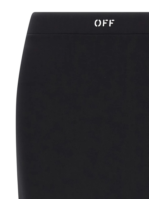 Off-White logo-waistband skirt - Black - zdjęcie produktu nr 2