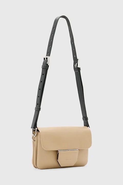 AllSaints torebka skórzana JUPITER kolor beżowy W263XC - zdjęcie produktu nr 1