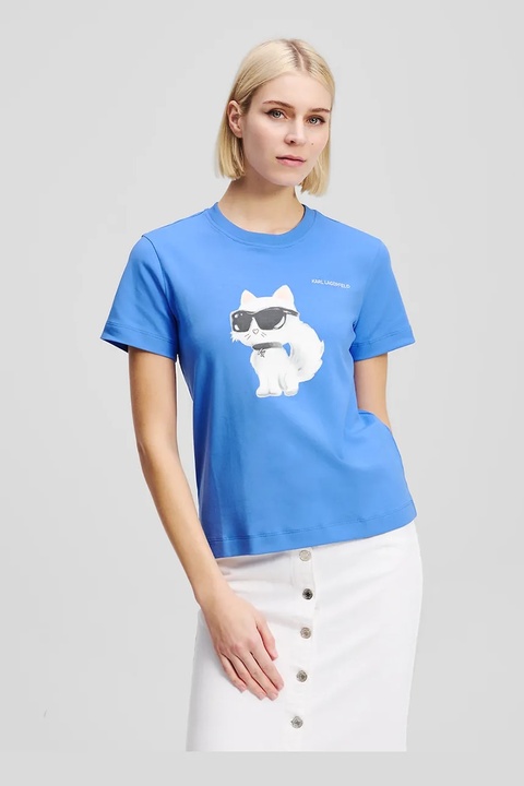 Karl Lagerfeld t-shirt bawełniany damski kolor niebieski A2W17119 - zdjęcie produktu nr 1