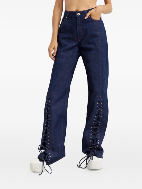 Jean Paul Gaultier laced jeans - Blue - zdjęcie produktu nr 1
