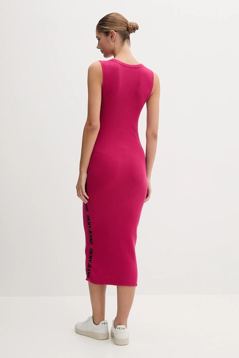 Dkny sukienka kolor różowy midi dopasowana DJ5R0752 - zdjęcie produktu nr 2