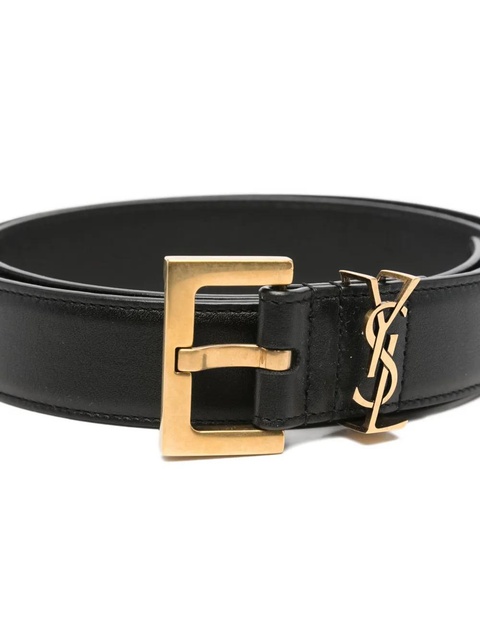 Saint Laurent logo-detail buckle belt - Black - zdjęcie produktu nr 2
