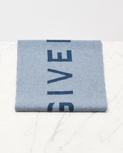 GIVENCHY - Niebieski szalik z logo - zdjęcie produktu nr 2