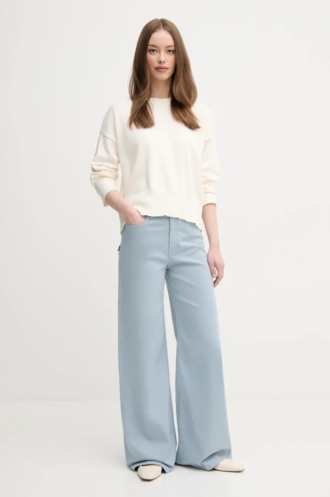 United Colors of Benetton sweter bawełniany damski kolor beżowy lekki 1294D10DP - zdjęcie produktu nr 1