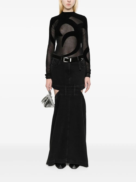 The Attico fine-knit sheer top - Black - zdjęcie produktu nr 1