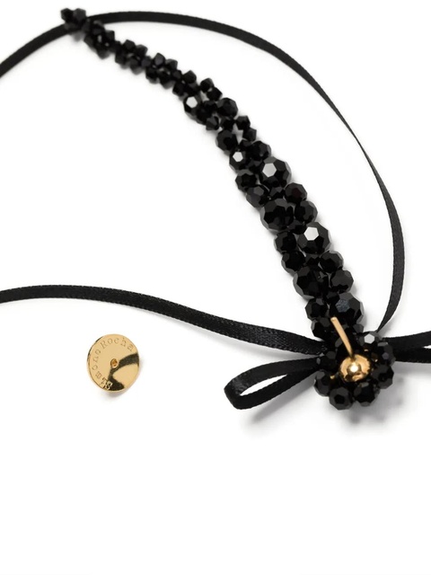 Simone Rocha slim bow ribbon drip earrings - Black - zdjęcie produktu nr 2