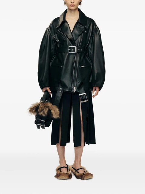 Simone Rocha belted leather jacket - Black - zdjęcie produktu nr 1